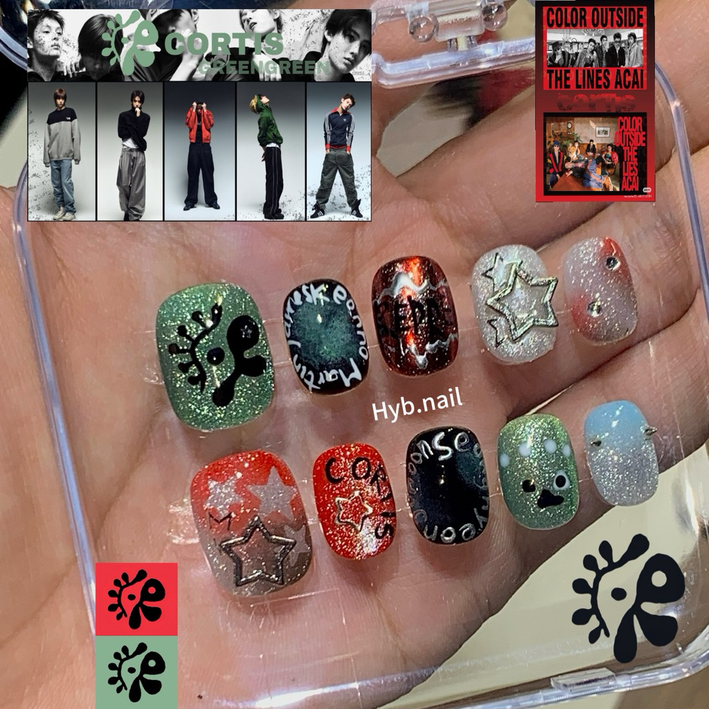 GD108 nail box thiết kế martin, cortis ,nailbox thiết kế cover móng ngắn nam nữ , bộ móng tay giả co