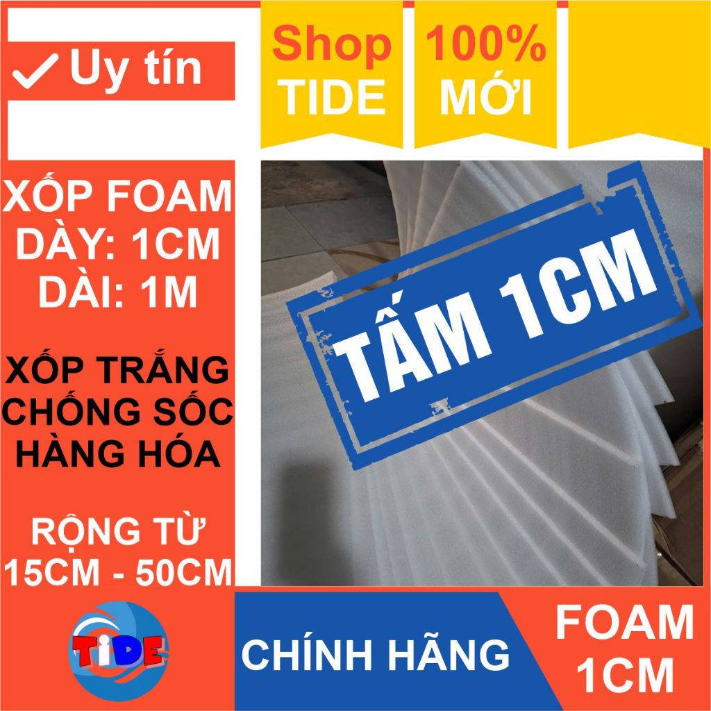 Xốp PE Foam dày 10mm (bản rộng 15cm > 50cm) x dài 1M - Dùng lót bọc và chống sốc cho hàng hóa dễ vỡ