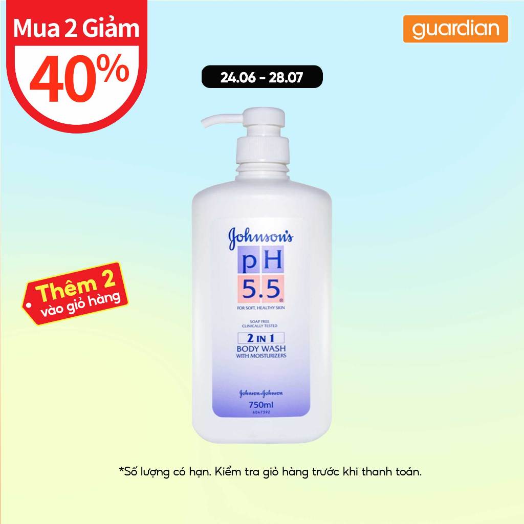 Sữa Tắm 2 Trong 1 PH5.5 Johnson & Johnson 750ml