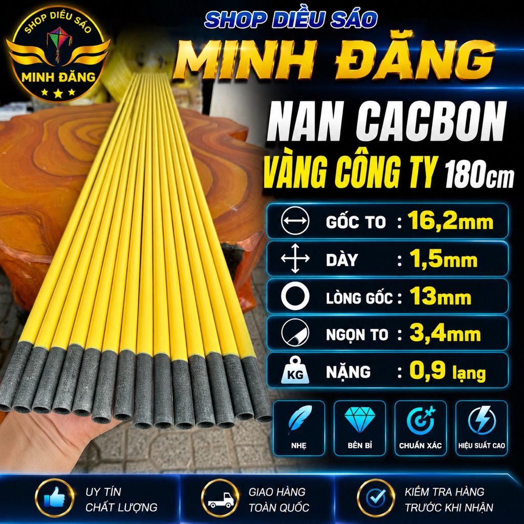 Nan cacbon vàng víp 138CM- 153CM- 155CM - 163CM -165CM - 180CM