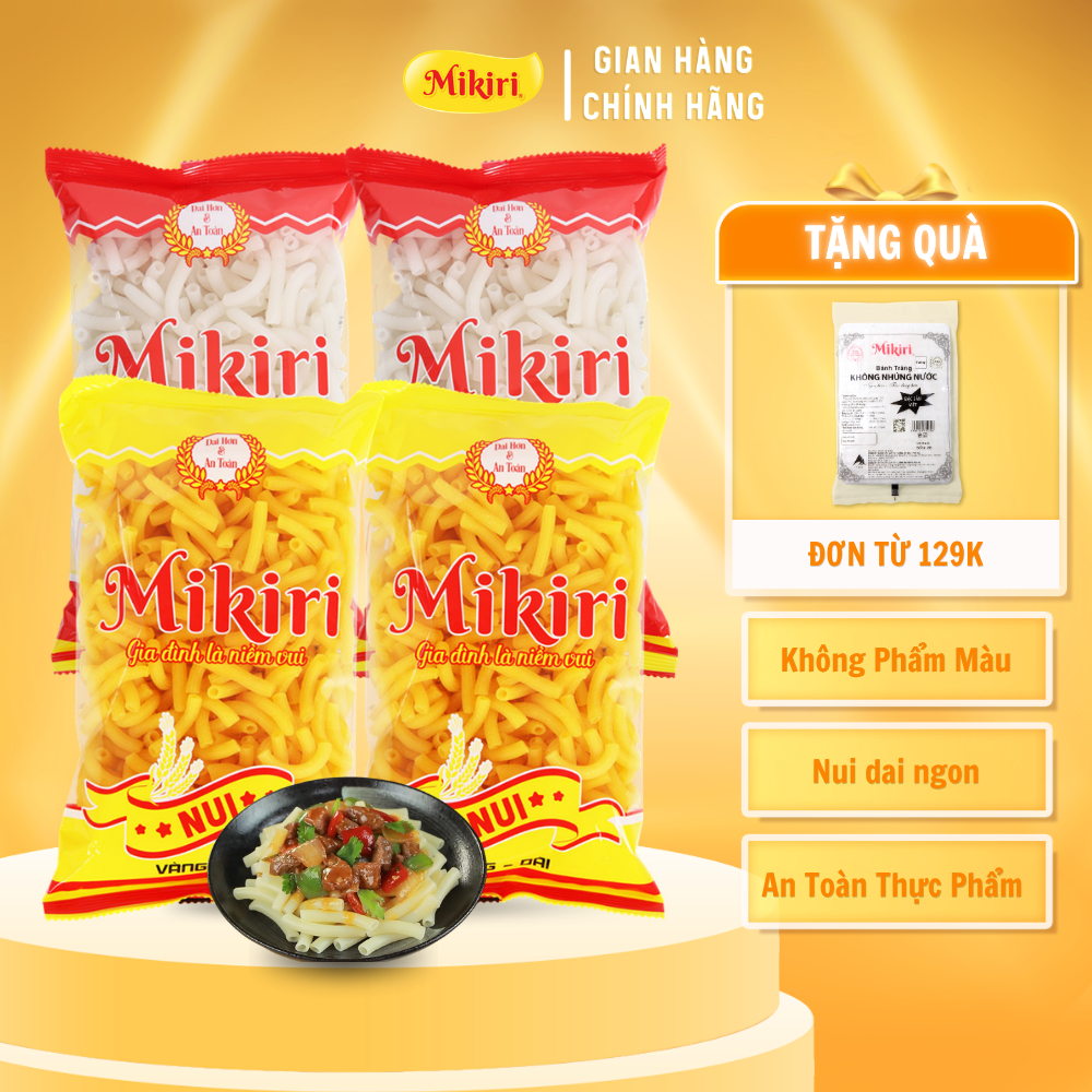 Combo Siêu Rẻ 4 Nui Ống Dài, Sợi Dai Không Bở Mikiri 400g Cho Bé - Siêu Tiết Kiệm Cho Mẹ Và Gia Đình