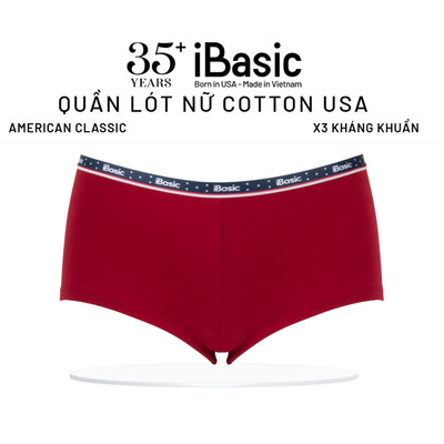 Quần lót nữ boyshort American Classic iBasic cotton USA cạp viền thể thao năng động PANY116