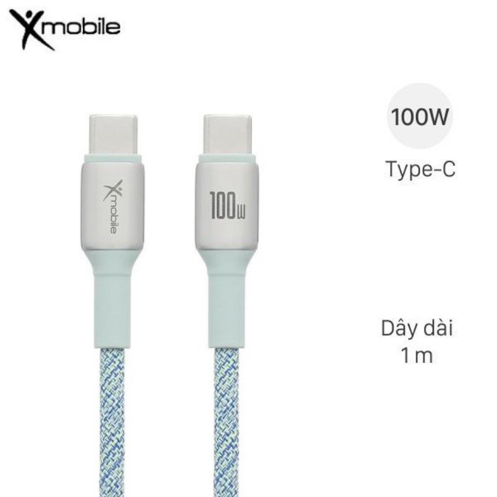 Cáp sạc nhanh Type-C - Type-C 100W 1m Xmobile L2515