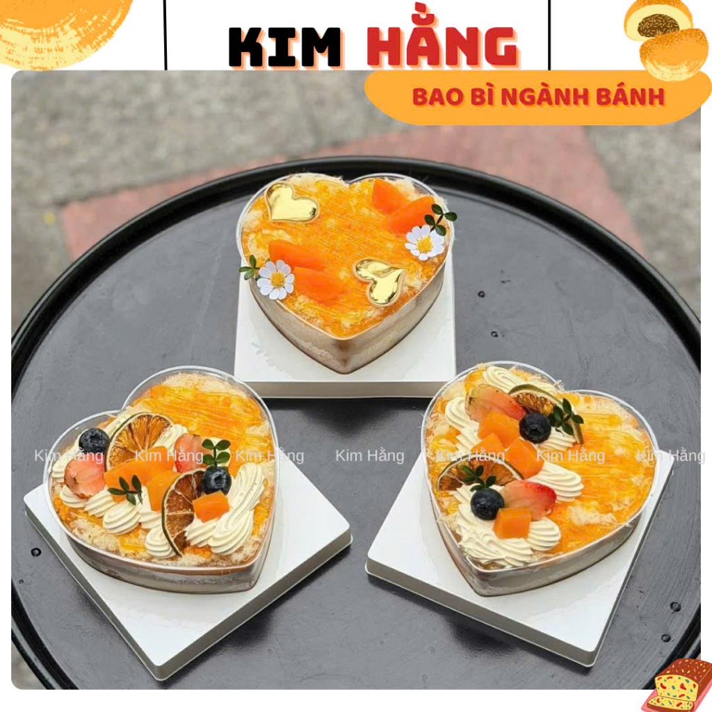10 Hộp trái tim mica lớn 390ml đựng bánh mousse , panna cotta , hộp đựng rau câu tạo hình , đựng ben