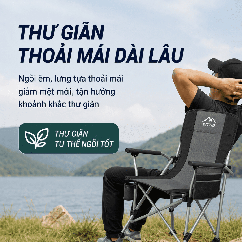 Ghế câu cá gấp gọn có tựa lưng du lịch cắm trại dã ngoại nhẹ chịu lực bền khung thép túi đựng tiện lợi cao cấp | BigBuy360 - bigbuy360.vn