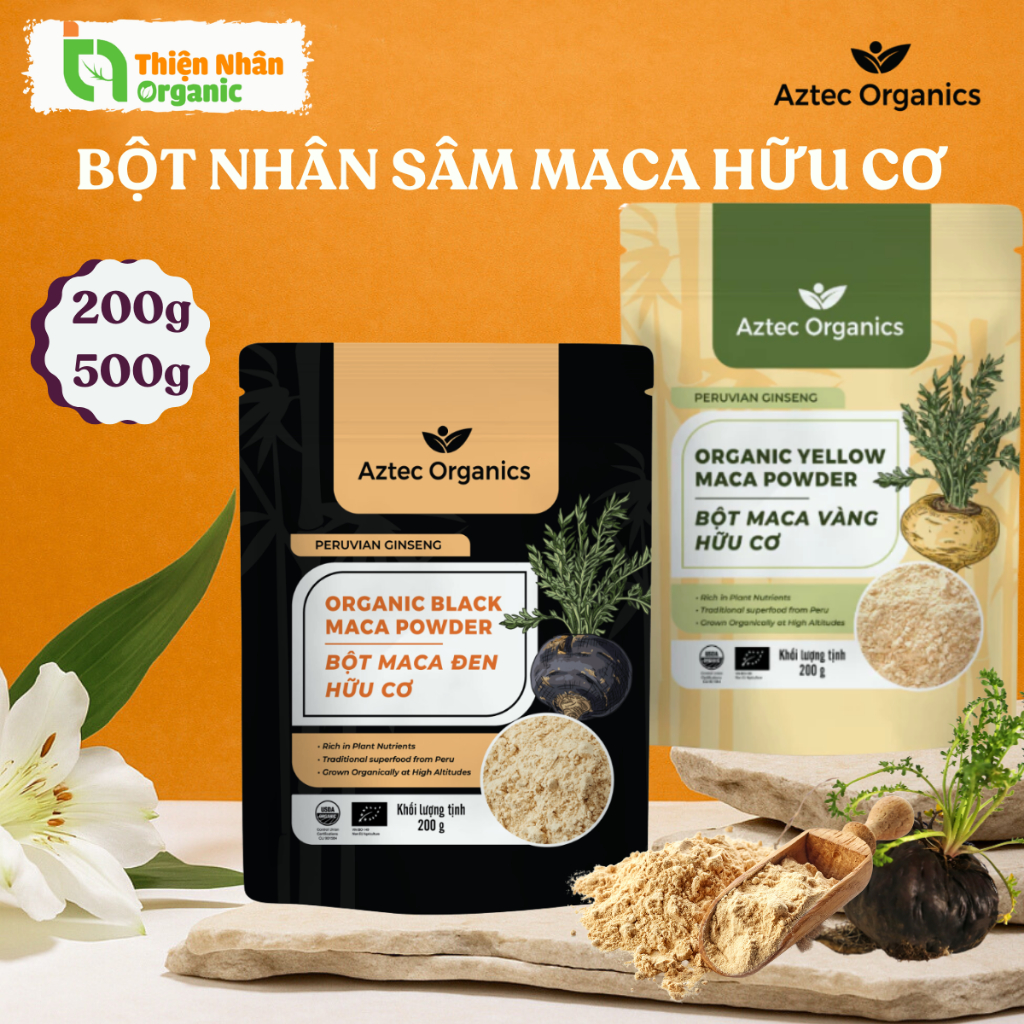 Bột nhân sâm Maca hữu cơ Aztec Organics Organic maca powder