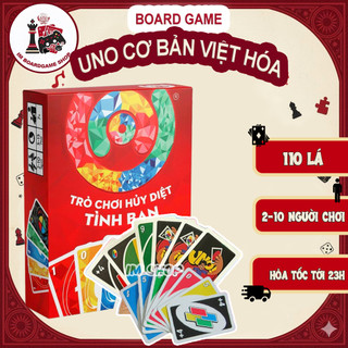 [BẢN MỚI] Bộ UNO Đỏ Tiêu Chuẩn Việt Hóa 108 Lá, BoardGame UNO HOT, Hộp Lớn Phiên Bản Mới Lạ Thú Vị