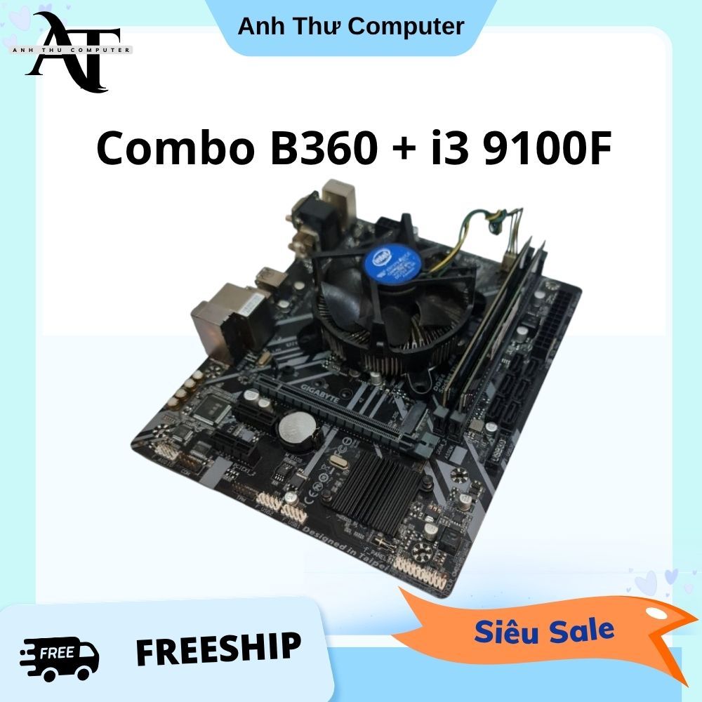 Combo CPU i3 9100F + Main H310 B360 B365 Ram 8/ 16GB Dr4