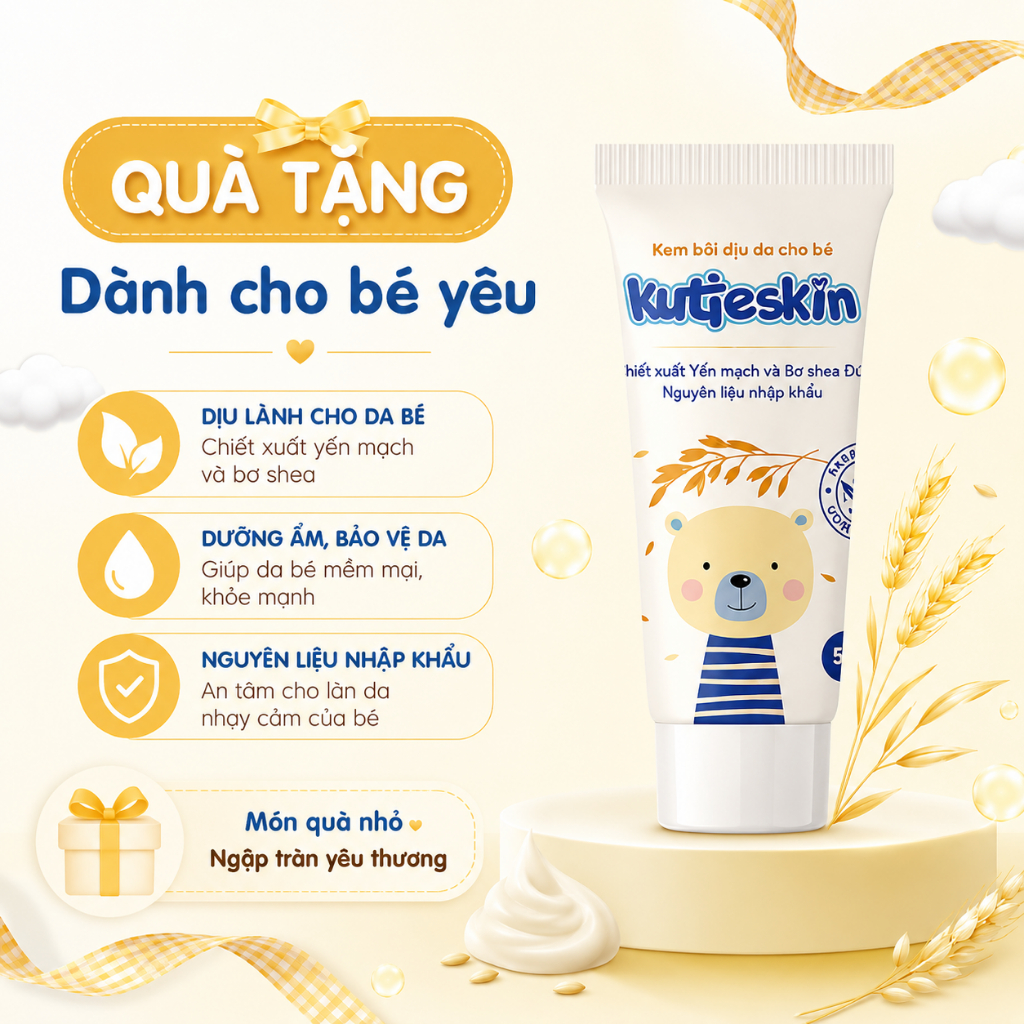 Kem bôi dịu da cho bé giảm mẩn ngứa, ngừa thâm sẹo Kutieskin 5g