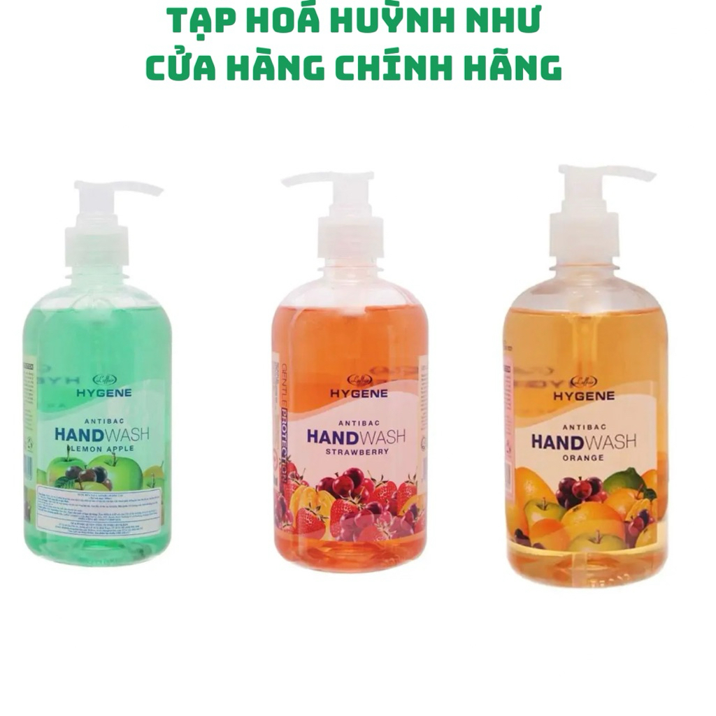 [CHÍNH HÃNG]<Chai 500ml>Nước rửa tay Hygene hương táo,dâu,cam….