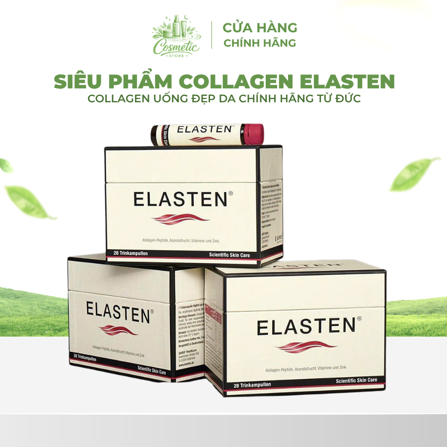 ELASTEN Collagen Đức (28 Ống x 25ml) Hỗ Trợ Chăm Sóc Da Bổ Sung Collagen Chính Hãng