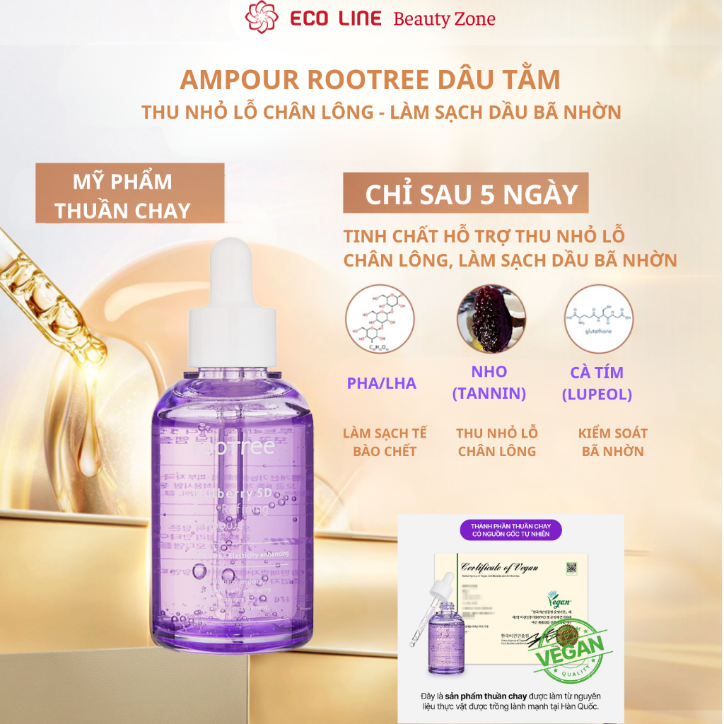 Ampour rootree  hỗ trợ thu nhỏ lỗ chân lông giúp làm sạch da làm giảm tế bào chết (HÀNG CHÍNH HÃNG)