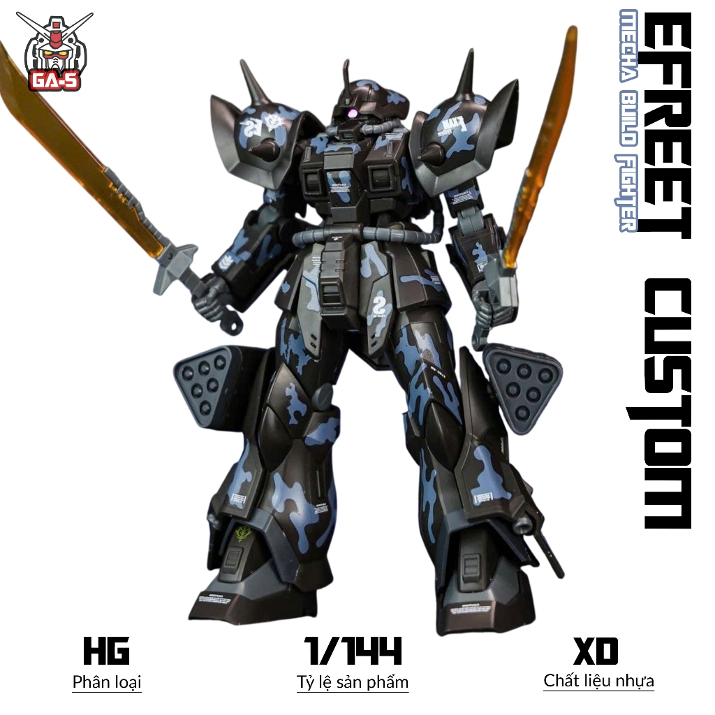 Mô hình HG Efreet Custom Midnight, 1/144 Mecha, Đồ chơi lắp ráp nhựa