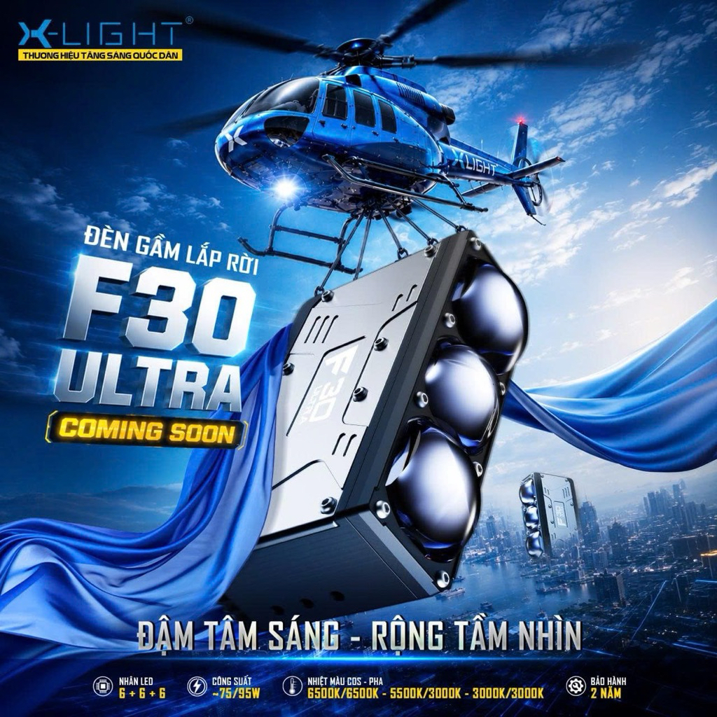 📣 Đèn Trợ Sáng X-LIGHT F30 ULTRA Bảo Hành 2 Năm