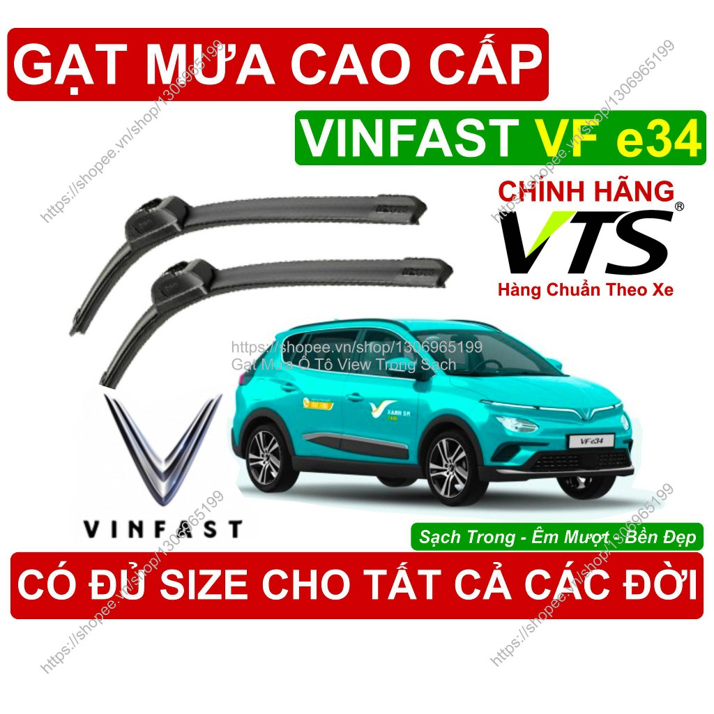 Gạt Mưa VTS Kính Lái Vinfast VF e34, Cặp Gạt M.ưa Kính Lái Vinfast VF e34, C.ó Đủ Size Cho Cá.c Đời 