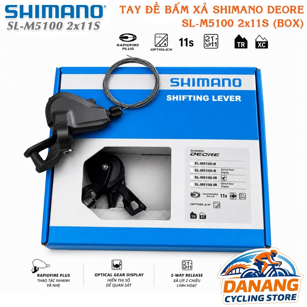 Tay Đề Bấm Xả Xe Đạp SHIMANO Deore SL M5100 2x11 Tốc Độ - Box Chính Hãng