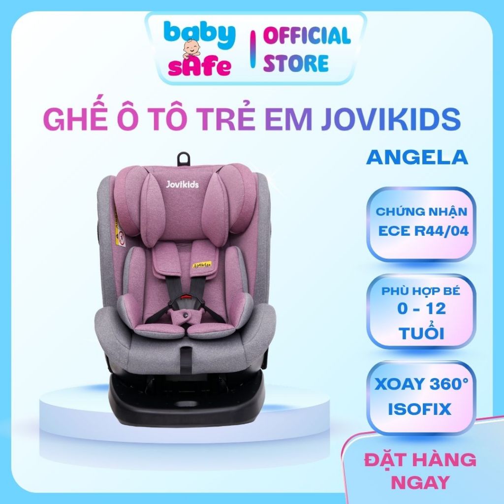 Ghế ô tô trẻ em Jovikids Angela ghế cho bé từ 0–12 tuổi xoay 360° có ISOFIX đạt chuẩn EU ECE R44/04