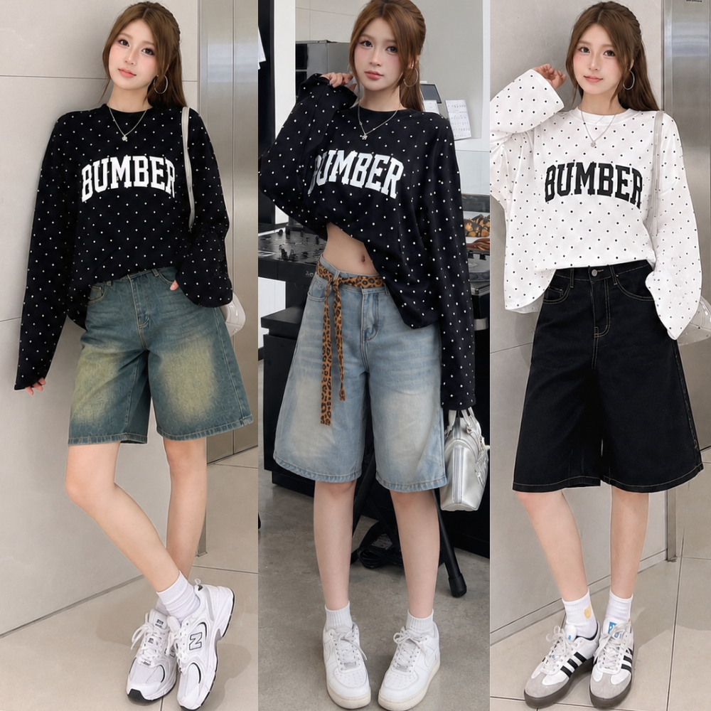 Quần Short Jeans lửng MIAA wash cạp thấp ống rộng form unisex nam nữ, Quần đùi bò nữ đủ size nhiều màu | BigBuy360 - bigbuy360.vn