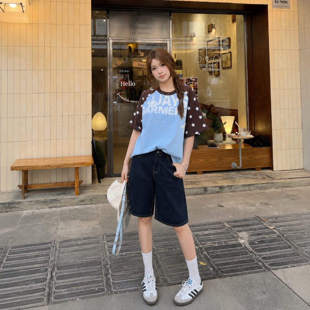 Quần Short Jeans lửng MIAA wash cạp thấp ống rộng form unisex nam nữ, Quần đùi bò nữ đủ size nhiều màu | BigBuy360 - bigbuy360.vn