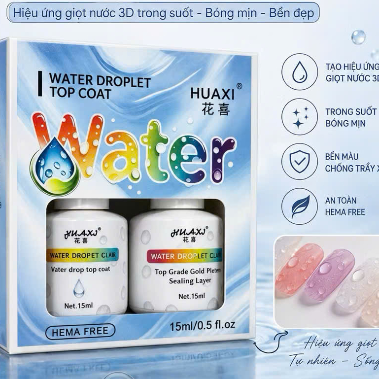 cặp gel tạo hiệu ứng giọt nước huaxi, giọt nước huaxi, giọt sương huaxi