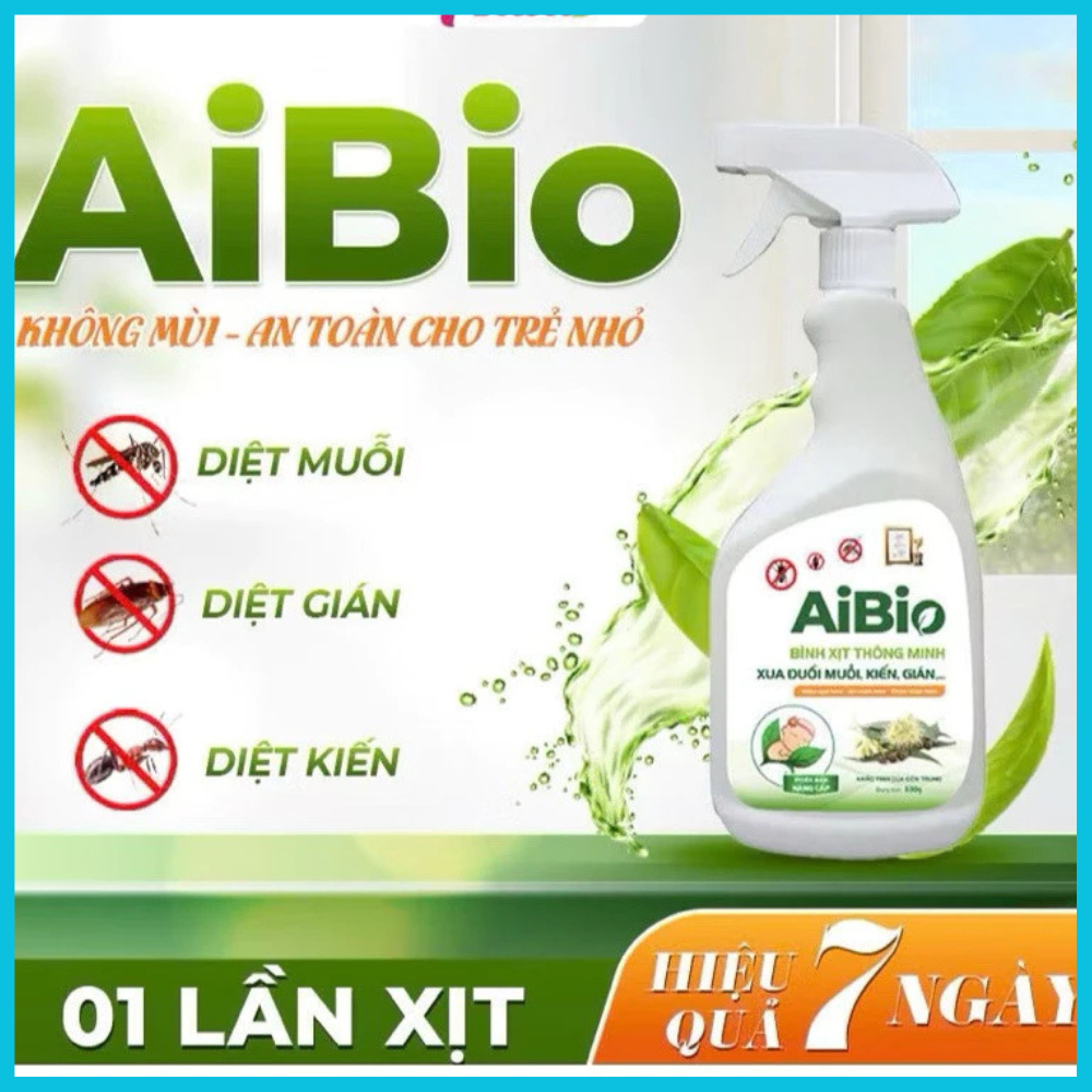 Bình Xịt Aibio Xua Đuổi Muỗi Kiến Gián, Hiệu Quả Nhanh, Dễ Dùng Cho Không Gian Gia Đình