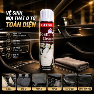 Chai Xịt Vệ Sinh Nội Thất Ôtô - Vệ Sinh Sofa - Làm Sạch Ghế Da - Xịt Nội Thất Ôtô - Tẩy Ghế Sofa - Foam Cleaner CAVAR