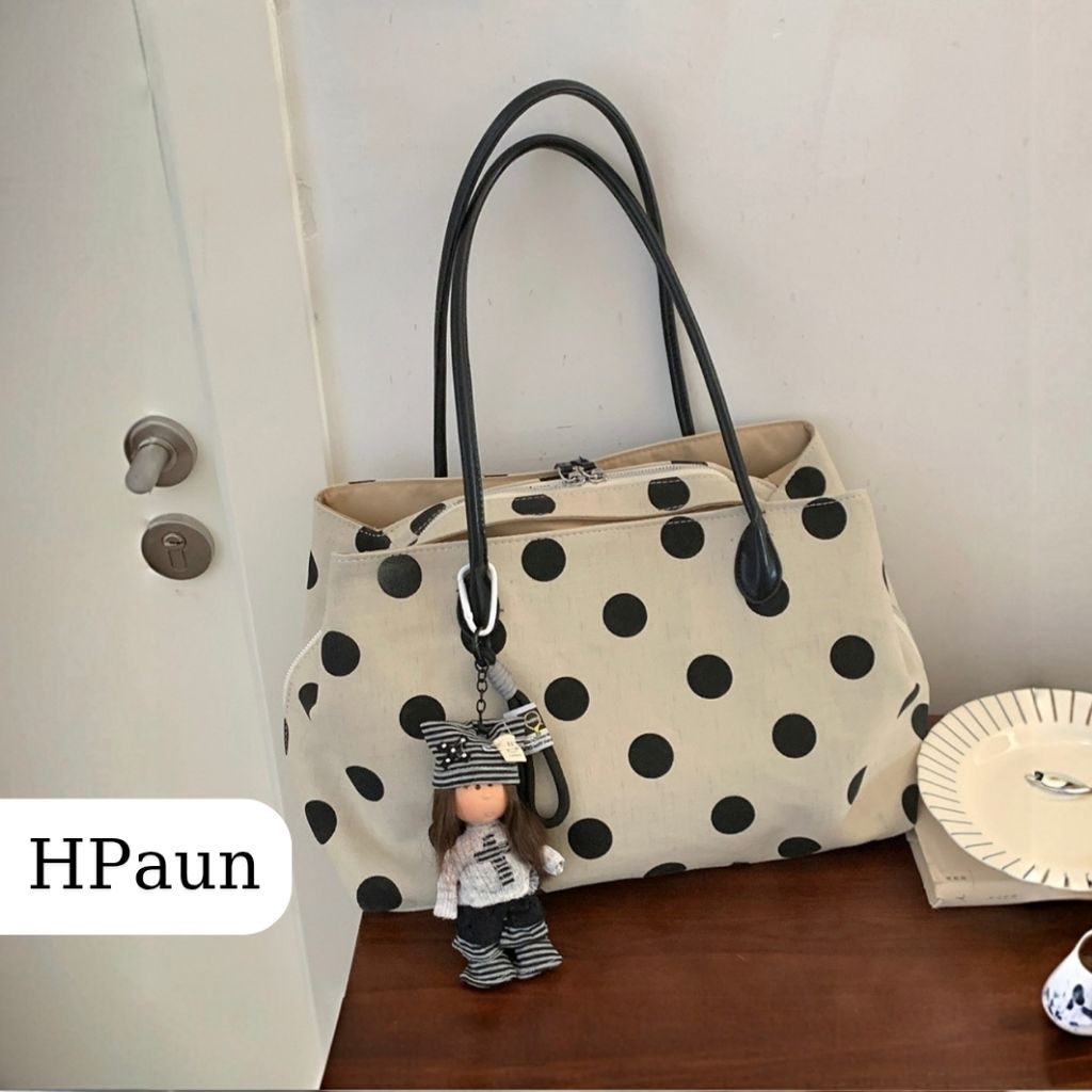 [Loại 1] Túi tote canvas chấm bi túi du lịch 2026 (T202)