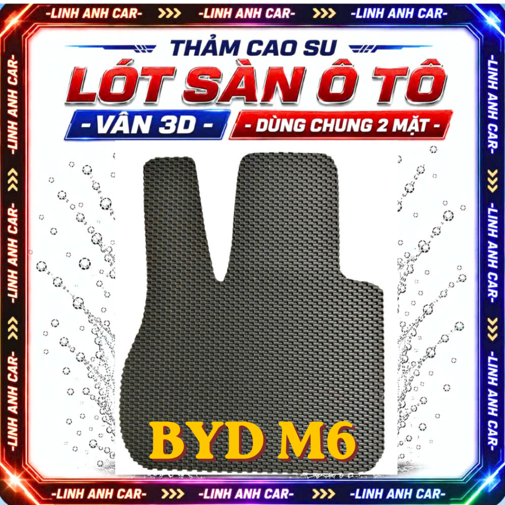 LÓT SÀN CAO SU BYD M6-thảm dày màu đen,cắt theo fom xe Byd M6 2026