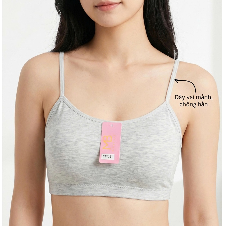 Áo Lá Học Sinh MB 9935 – Cotton Tàng Hình Cao Cấp, Mút Mỏng Bên Trong, Không Gọng, Lưng liền
