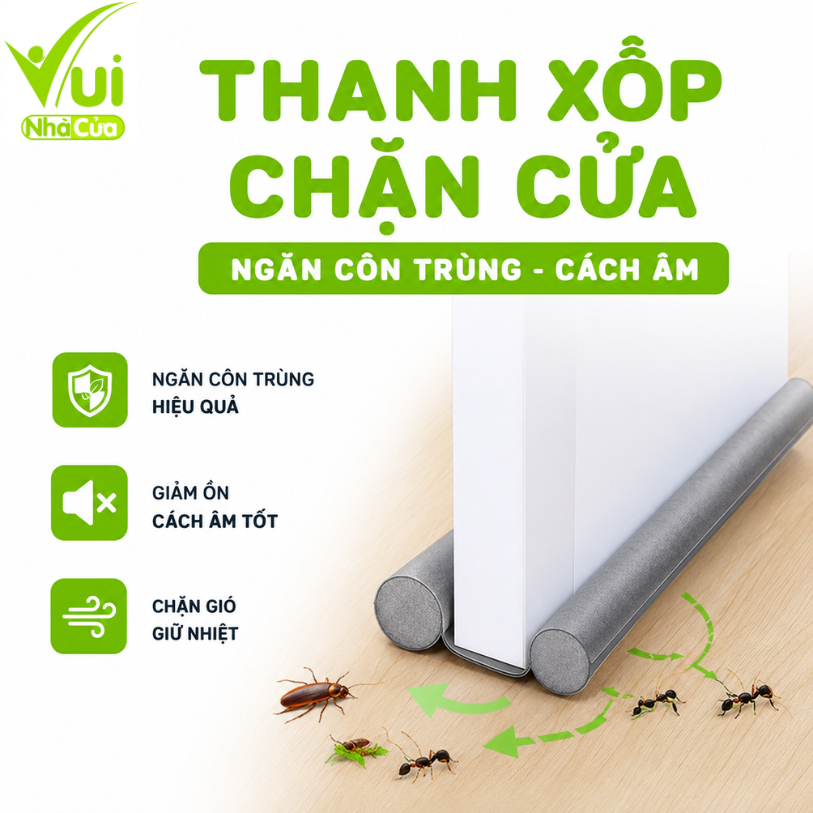 Thanh Xốp Chặn Cửa Chống Côn Trùng 95cm GD81 - Thanh Chặn Cửa Ngăn Gió Lùa, Kẹp Chân, Cách Âm