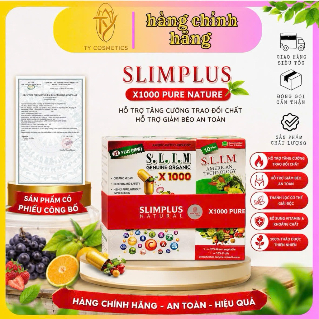 [Tặng xổ mỡ] Giảm cân nâng mông Slim and fit x1000,giảm cân  slimfit Phương Lan Phạm mẫu mới 1 hộp 3