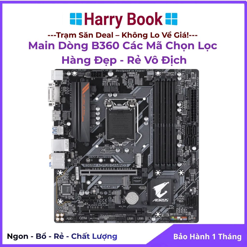 Mainboard B360 Đẹp Likenew 99% Các Hãng Gigabyte, Asus, MSI, Colorful | Bo Mạch Chủ B360M Hàng Tuyển