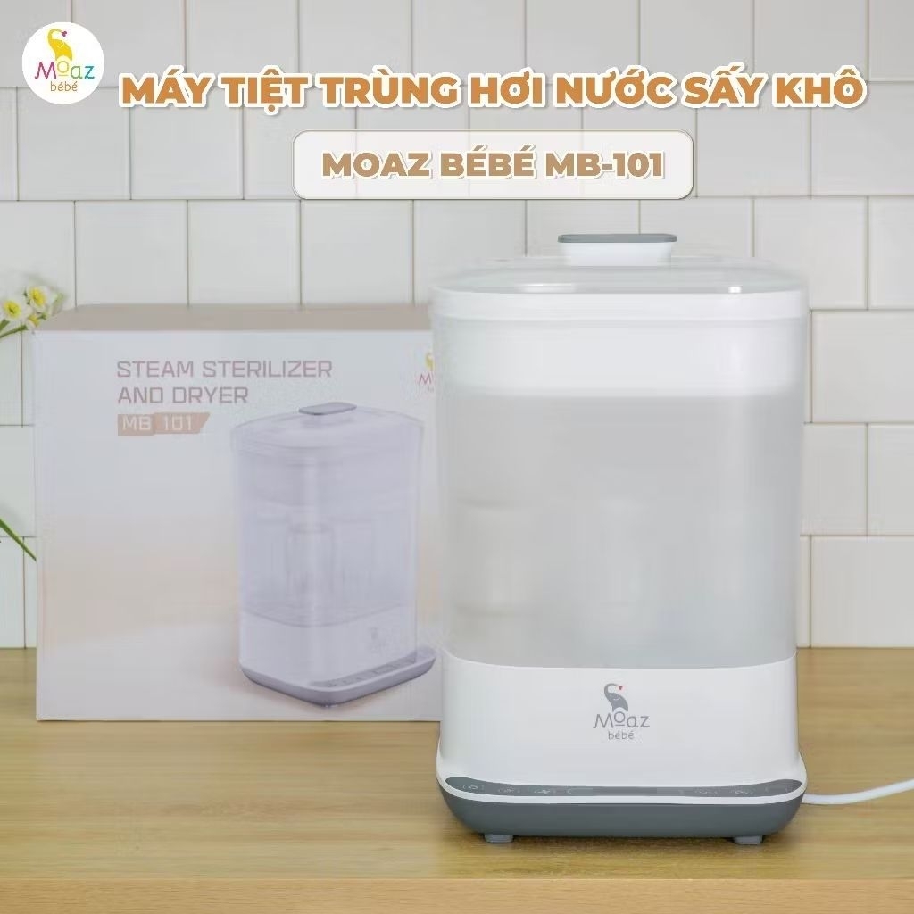 Máy tiệt trùng hơi nước và sấy khô Moaz BéBé MB101 - bảo hành 12 tháng