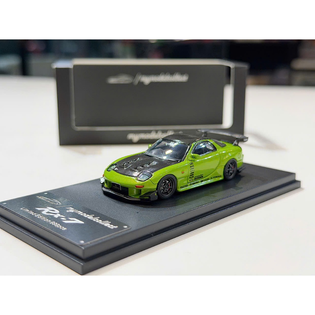 XE MÔ HÌNH MAZDA RX7 VERTEX GREEN LIVERY,TỶ LỆ 1/64 MY MODELCOLLECT