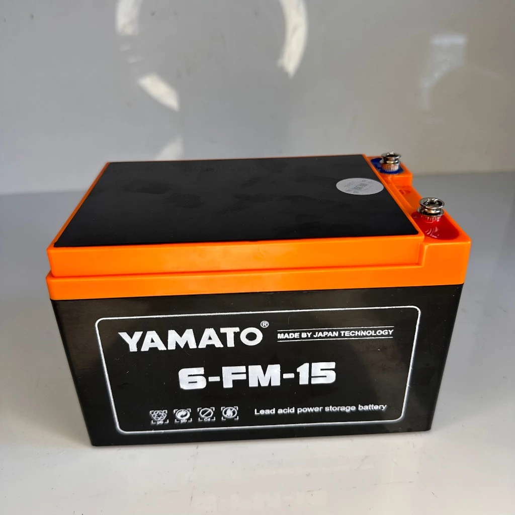 Bình 12v-15Ah YAMATO YMT-12-15 dùng cho xe máy điện, loa kéo, lưu điện ups bh 12th.