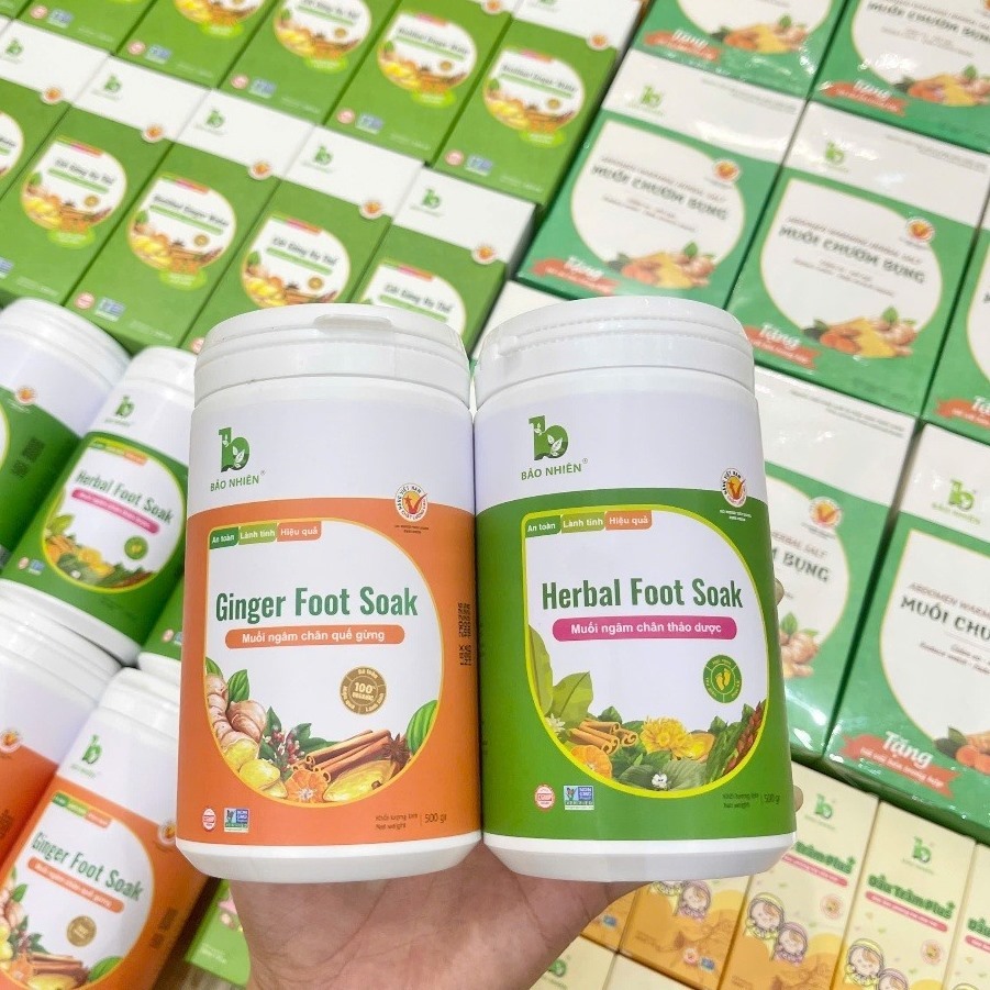 (Bảo Nhiên) Muối ngâm chân thảo dược Quế gừng / Muối ngâm chân IVF (500g/Hũ) BN MB