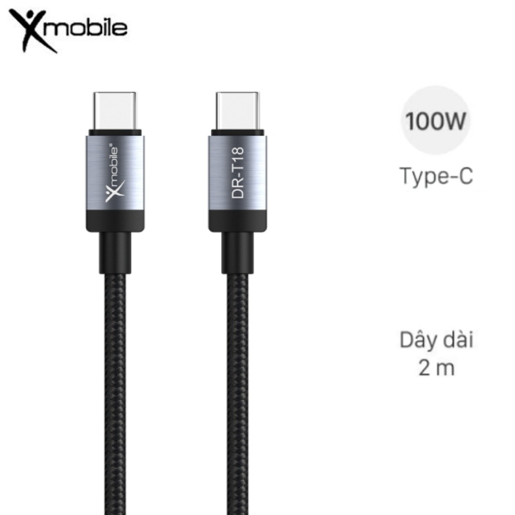 Cáp sạc nhanh Type-C - Type-C 100W 2m Xmobile DR-T18