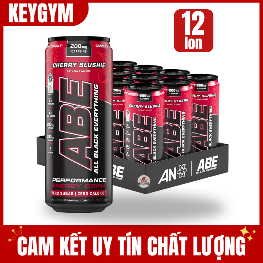 [MADI] 12 lon Applied ABE Lon 330ml ENERGY + PERFORMANCE Nước Uống Tăng Lực, Tập Trung Tỉnh Táo - KE