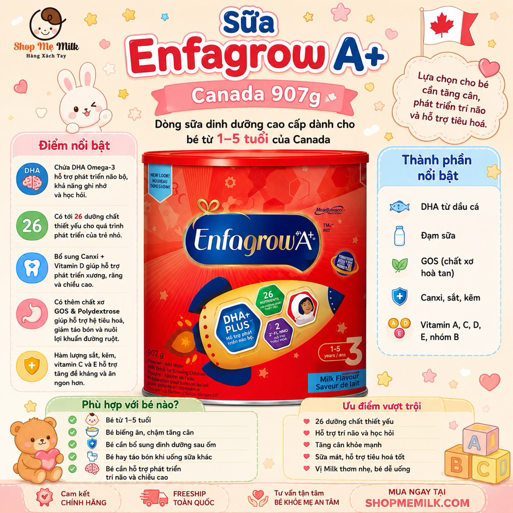Sữa Enfagrow Canada 907G Nội Địa ( Chính hãng kèm bill)