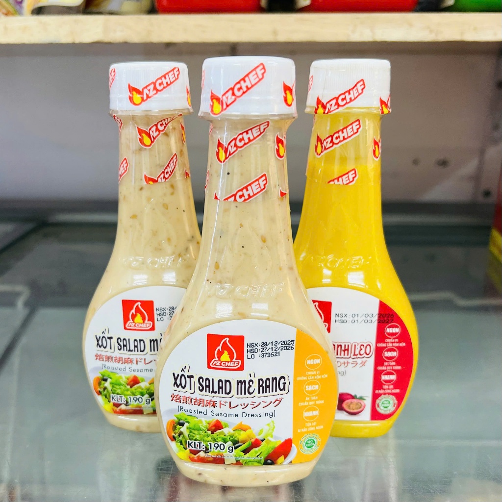 Xốt Salad AZ Chef Mè Rang/ Chanh Leo 190g - Xốt Trộn Salad, Nước Sốt Salad, Xốt Chấm, Salad Rau Củ