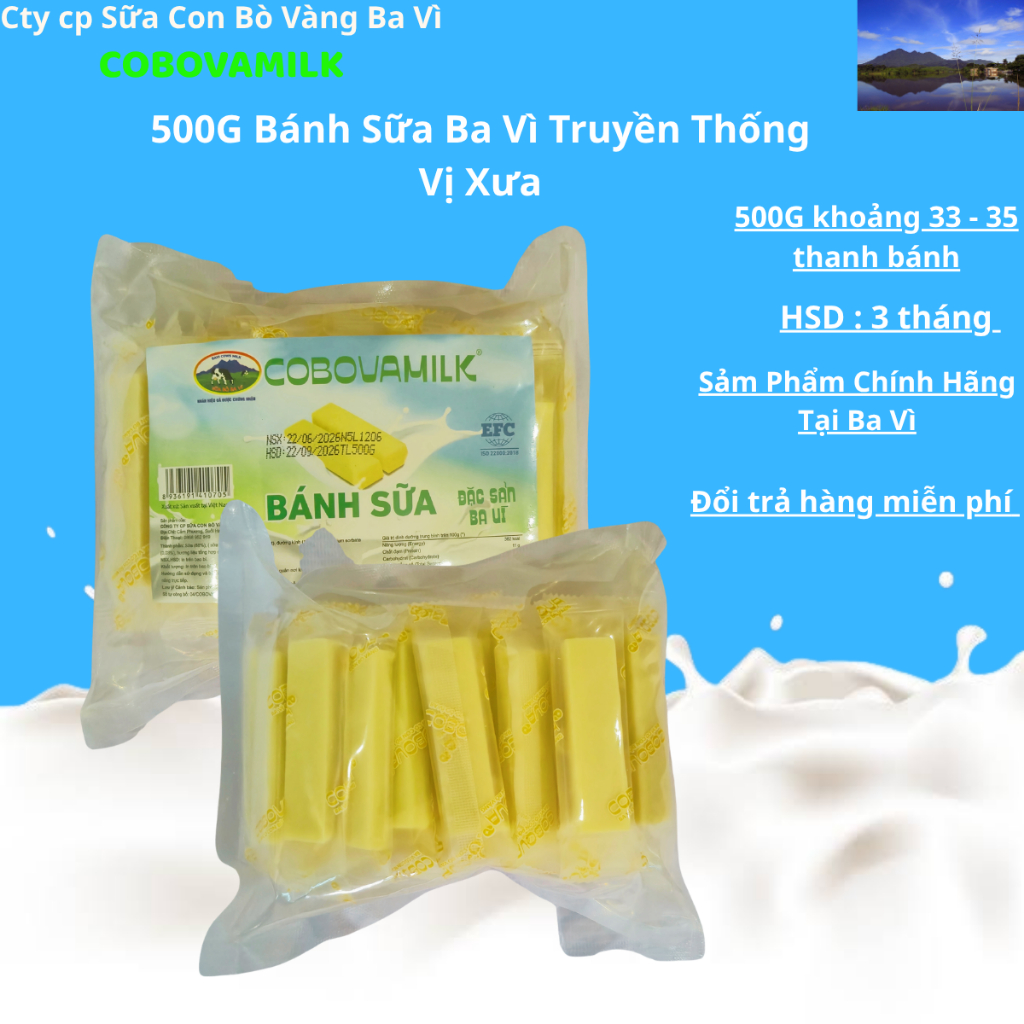 Bánh sữa Ba Vì truyền thống vị xưa, bánh sữa đặc sản Ba Vì chuẩn vị thơm ngon vị sữa bò COBOVAMILK [