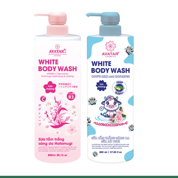 Sữa Tắm Trắng Sáng Da Sữa Bò Tươi - Avatar White Body Wash 800 mL