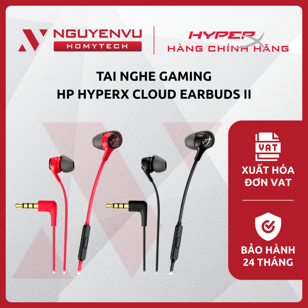 [Full VAT] Tai nghe HP HYPERX Cloud Earbuds II (14mm/Jack 3.5mm/Mic đa hướng) - CHÍNH HÃNG