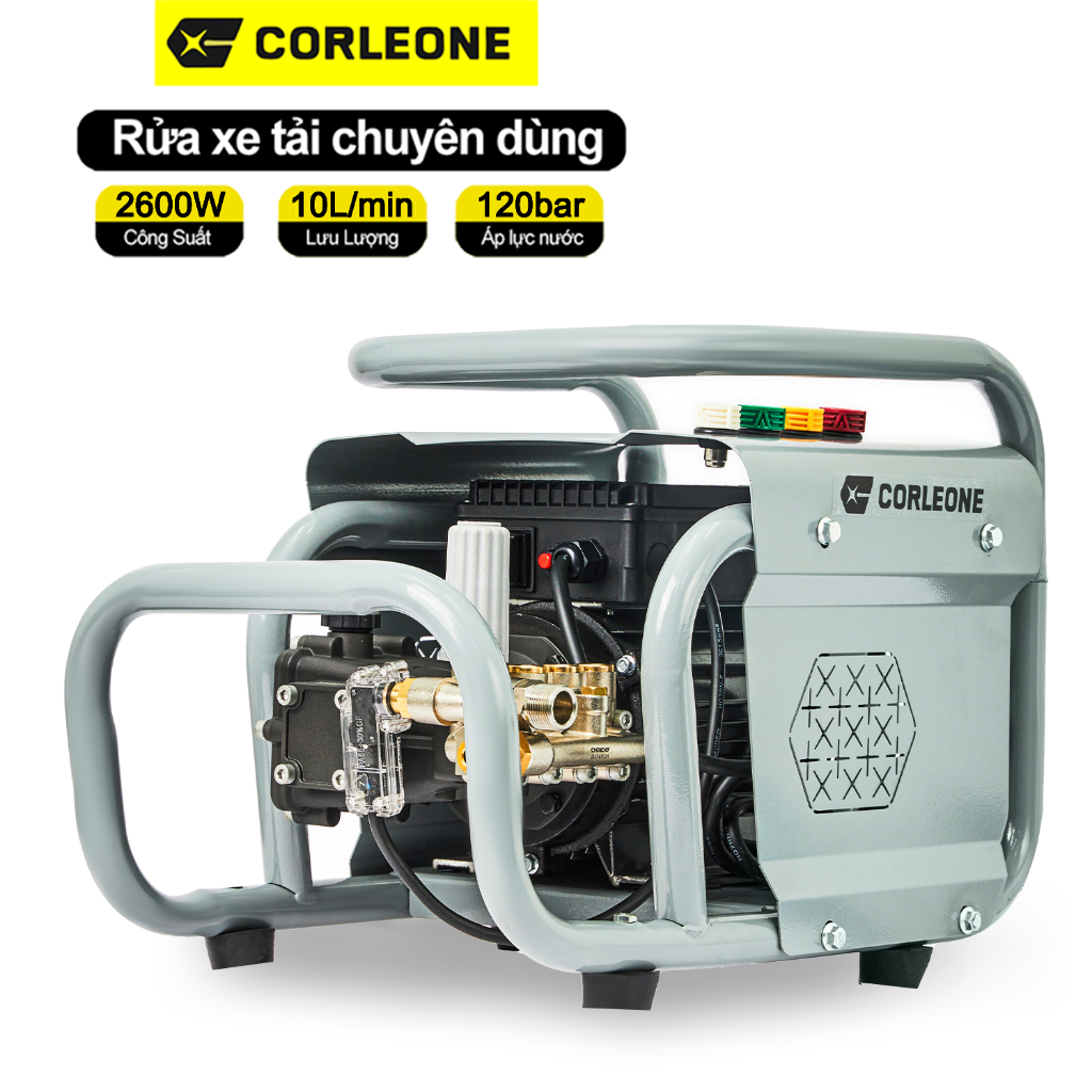 [2.6KW-Ty sứ-điện 220V-CB ngăn rò rỉ điện] Máy rửa xe Colorone G500 cảm ứng từ, đầu bơm trục khuỷu t