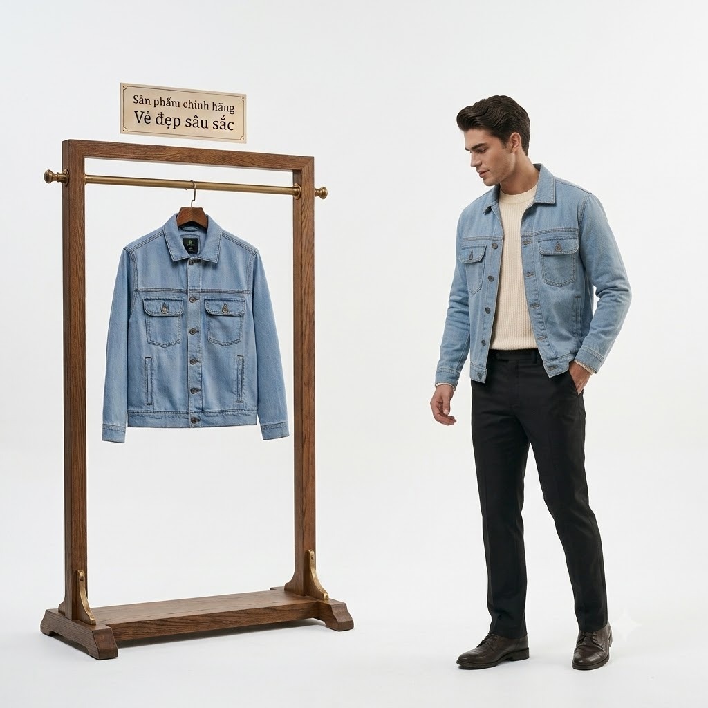 Áo Khoác Ngoài Jean Nam Nữ Dáng Rộng ,Màu Xanh Unisex HS HOÀNG SỰ GROUP Chất Bò Không Phai- J154