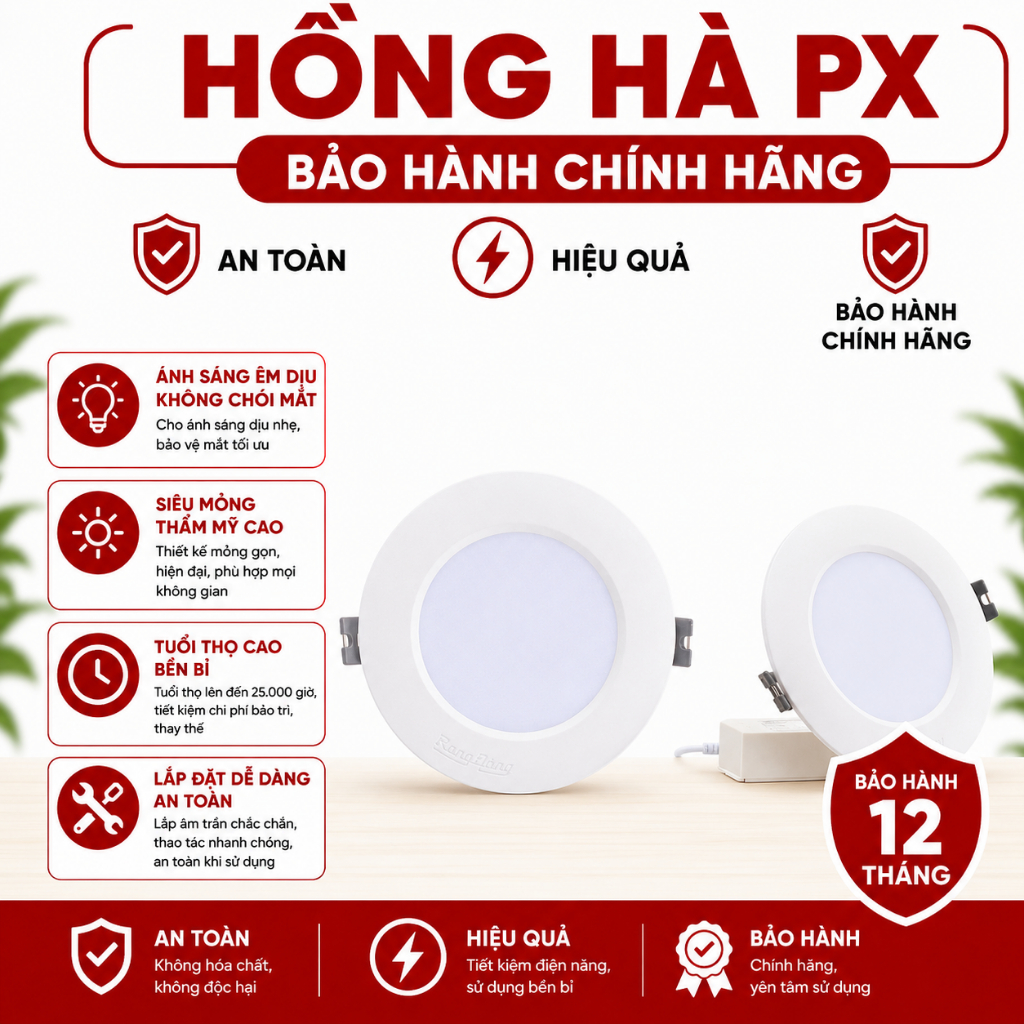 [RẠNG ĐÔNG] Đèn LED âm trần Downlight Model: AT04 110/12W. 9W. 7W