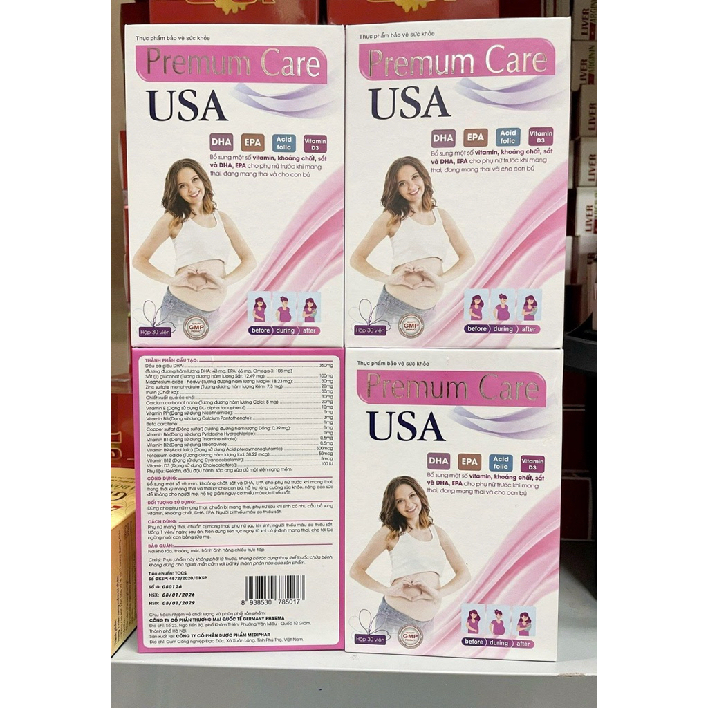 Premum Care USA bổ sung SẮT VÀ VITAMIN, KHOÁNG CHẤT CHO MẸ BẦU bồi bổ sức khỏe, nâng cao sức đề khán