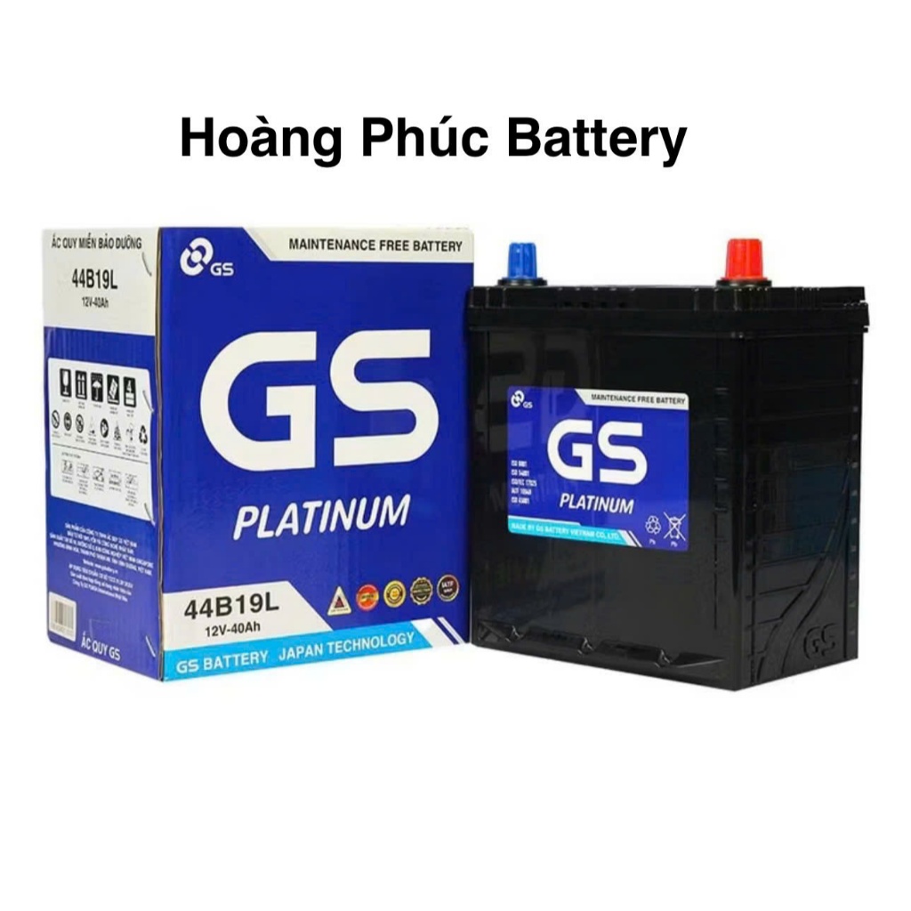 Bình ắc quy 12v khô miễn bảo dưỡng GS MF 44B19L (12V, 40ah) XE kia morning, hyundai i10, honda city.