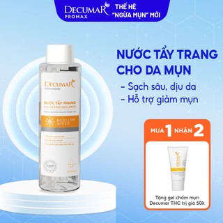 Nước tẩy trang Decumar cho da dầu mụn, dịu nhẹ, làm sạch sâu, không cồn, pH 5.5, 250ml - DTT10