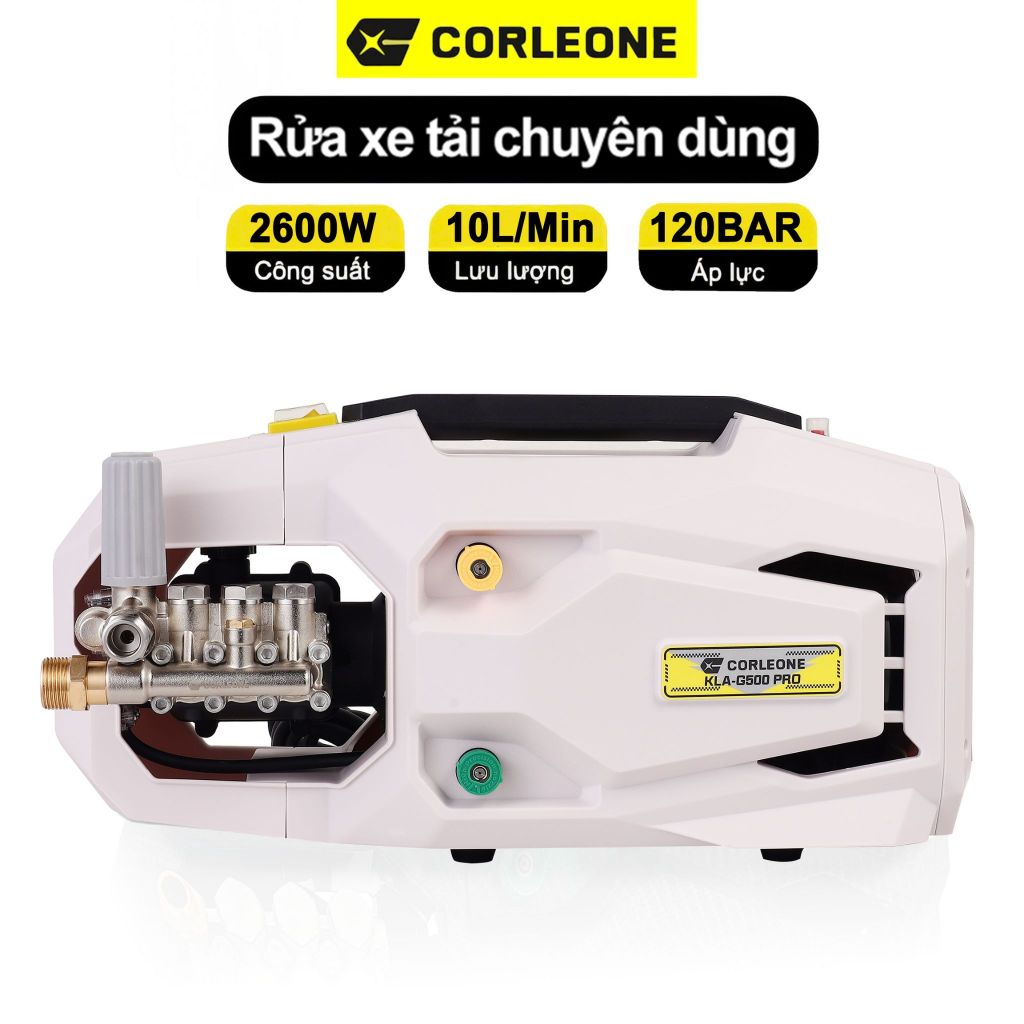 [G500PRO 2600W-120BAR-Ti sứ-220V] Máy rửa xe Colorone G500 PRO động cơ cảm ứng từ, đầu bơm trục khuỷ